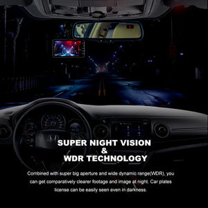 Touch Screen Mirror Dash Cam With Front Rear Cameras 1080P 1005007176247075-B12-6M RCC-BL-None