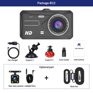 Touch Screen Mirror Dash Cam With Front Rear Cameras 1080P 1005007176247075-B12-6M RCC-BL-None