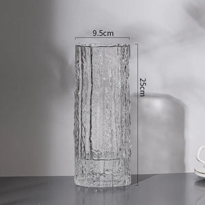 Transparent Textured Glass Tabletop Vase For Flower Arrangements Home Decor 1005006974990090-white