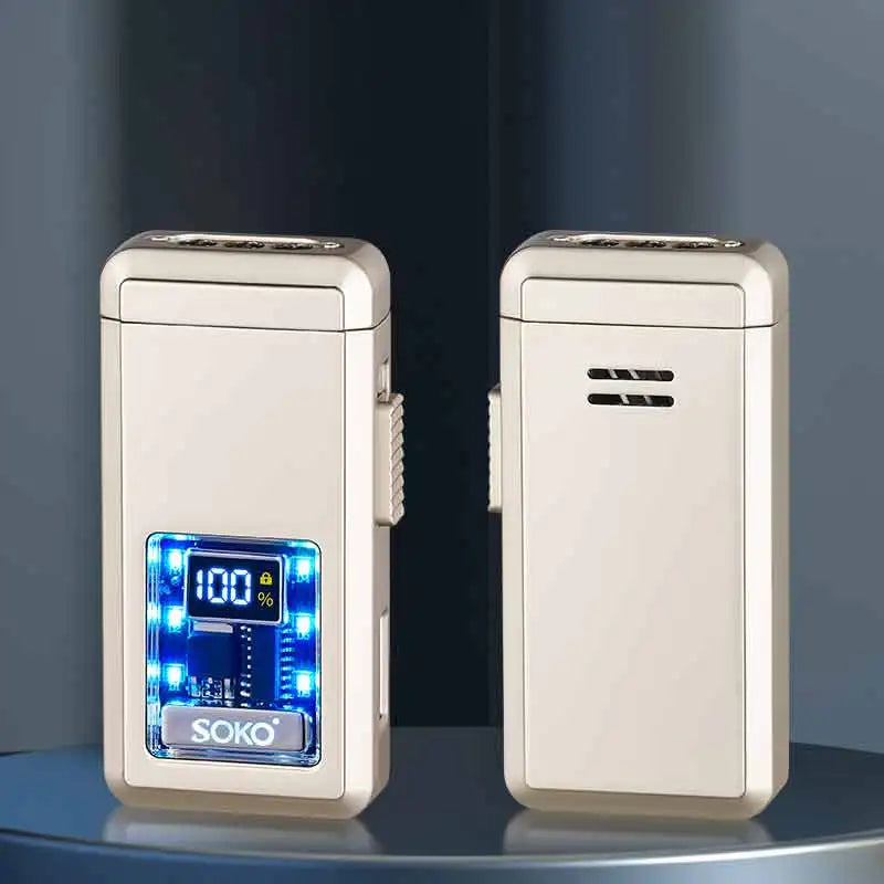 Triple Jet Flame Torch Lighter, Valentines Gifts For Him, Type C 1005009650507349-Silver