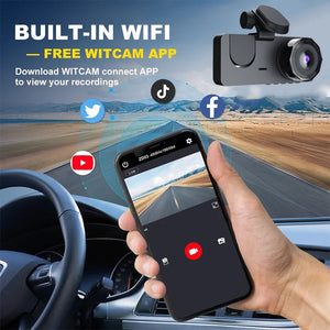 Triple Lens Wifi Dash Cam 1080P Car Dvr With Night Vision 1005008558066350-X94-WIFI-3CAM-64G