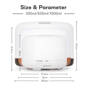 Ultrasonic Aromatherapy Humidifier Essential Oil Diffuser With Led Lights Remote 1005001698073661-White 500ml-EU