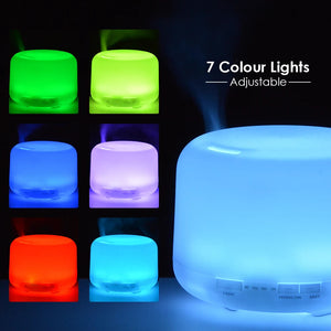 Ultrasonic Aromatherapy Humidifier Essential Oil Diffuser With Led Lights Remote 1005001698073661-White 500ml-EU