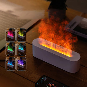 Usb Ultrasonic Flame Aroma Diffuser Humidifier With 7 Color Light 1005005974954073-Black