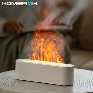 Usb Ultrasonic Flame Aroma Diffuser Humidifier With 7 Color Light 1005005974954073-Black