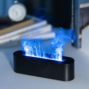 Usb Ultrasonic Flame Aroma Diffuser Humidifier With 7 Color Light 1005005974954073-Black