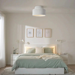 Glarefusion Vintage Cream Style Drum Ceiling Lamp