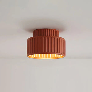 Glarefusion Vintage Cream Style Drum Ceiling Lamp