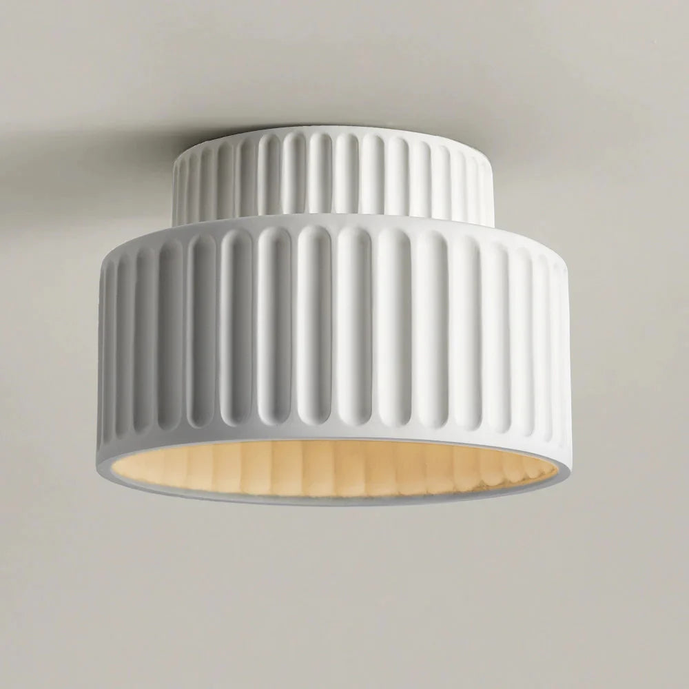 Glarefusion Vintage Cream Style Drum Ceiling Lamp