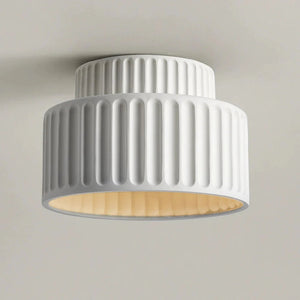 Glarefusion Vintage Cream Style Drum Ceiling Lamp