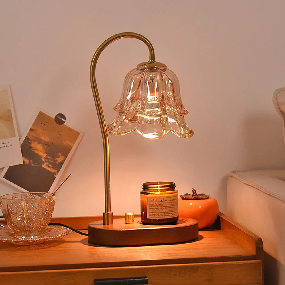 Modern Vintage Glass Flower Shape Table Lamp