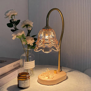 Modern Vintage Glass Flower Shape Table Lamp