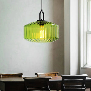 Nordic Modern Vintage Striped Glass Pendant Light
