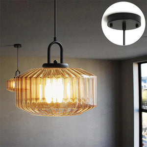 Nordic Modern Vintage Striped Glass Pendant Light