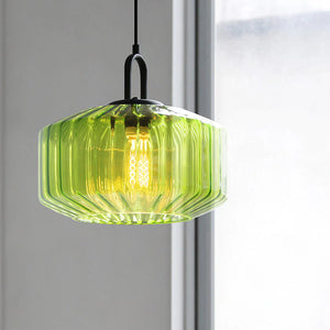 Nordic Modern Vintage Striped Glass Pendant Light