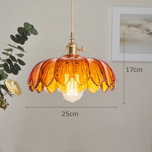Vintage Glass Petal Pendant Light