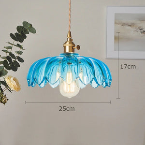 Vintage Glass Petal Pendant Light