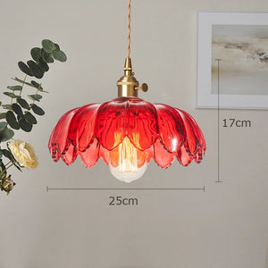 Vintage Glass Petal Pendant Light