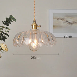 Vintage Glass Petal Pendant Light