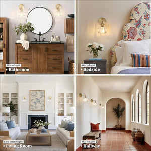 Vintage Tulip Glass Wall Light for Bedroom and Hallway