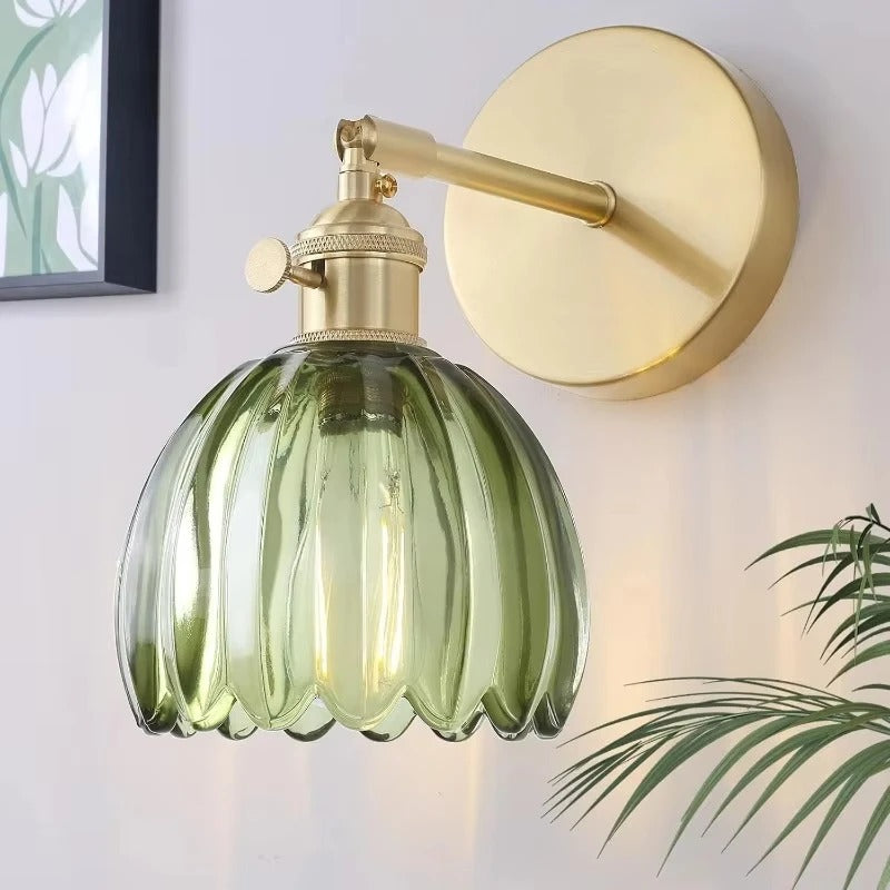 Vintage Tulip Glass Wall Light for Bedroom and Hallway