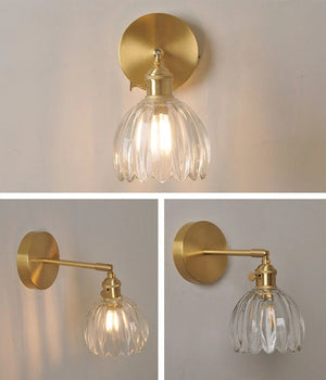 Vintage Tulip Glass Wall Light for Bedroom and Hallway