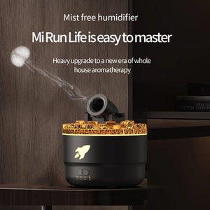 Volcanic Crack Ultrasonic Aroma Diffuser Humidifier With Night Light Timer 1005007626844937-White