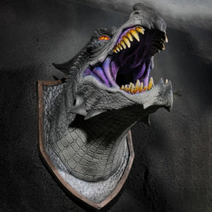 Wall-Mounted Dragon Head Decoration with LED Smoke Effect