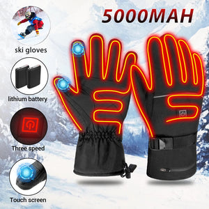 Water Repellent Heated Gloves With Touchscreen Fingers And Non Slip Palm 1005010100131208-A3 With 5000mah 4