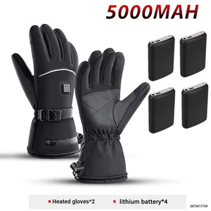 Water Repellent Heated Gloves With Touchscreen Fingers And Non Slip Palm 1005010100131208-A3 With 5000mah 4