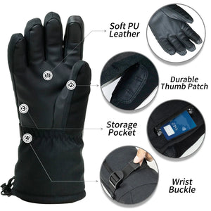 Waterproof Thermal Ski Gloves With Touchscreen Index Finger For Men Women 32953164624-grey-XL