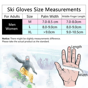 Waterproof Thermal Ski Gloves With Touchscreen Index Finger For Men Women 32953164624-grey-XL
