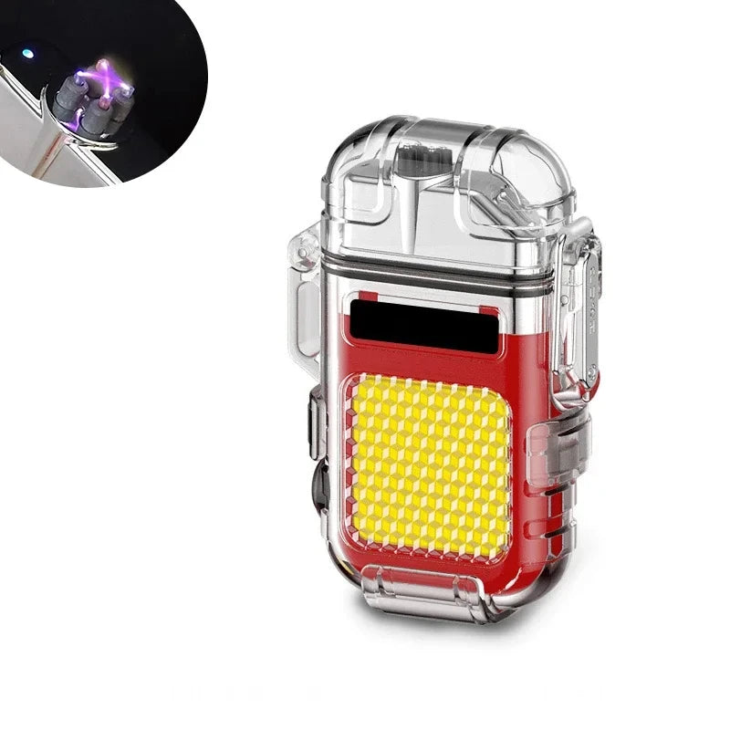 Waterproof Usb Rechargeable Double Arc Plasma Lighter For Valentines Gifts For Him 1005009336795947-F33-red