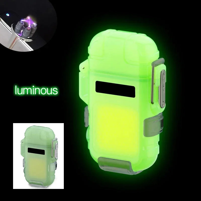 Waterproof Usb Rechargeable Double Arc Plasma Lighter For Valentines Gifts For Him 1005009336795947-F33-red