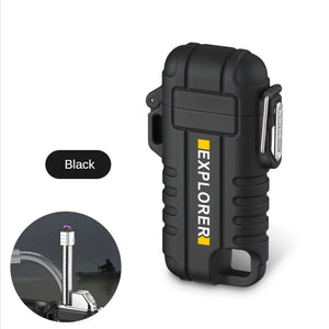 Waterproof Usb Rechargeable Double Arc Plasma Lighter For Valentines Gifts For Him 1005009336795947-F33-red