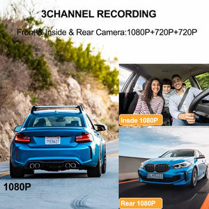 Wifi App Control 3 Channel 1080P Car Dash Cam Recorder 1005007458280844-X85-WIFI-2CAM-NONE