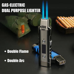 Windproof Dual Use Gas And Electric Lighter, Valentines Gifts For Him 1005005300754430-Fibre pattern