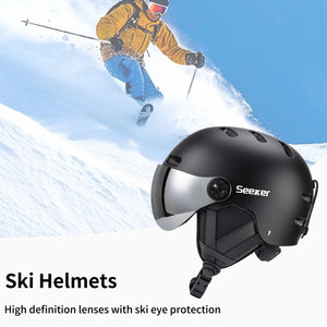 Windproof Warm Ski Helmet With Goggles Lightweight Impact Resistant Protection 1005010231407451-light cyan-L 59-61CM