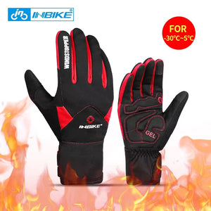 Winter Full Finger Cycling Gloves With Touchscreen Windproof Waterproof Design 32958982984-966 Blue-S-EU