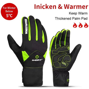Winter Full Finger Cycling Gloves With Touchscreen Windproof Waterproof Design 32958982984-966 Blue-S-EU