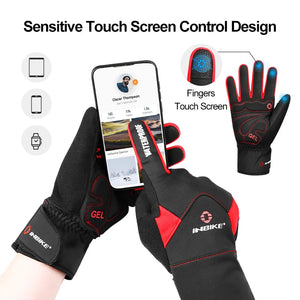 Winter Full Finger Cycling Gloves With Touchscreen Windproof Waterproof Design 32958982984-966 Blue-S-EU