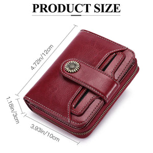Women Short Cowhide Leather Wallet With Chain, Valentines Gifts For Her 1005004210360653-E