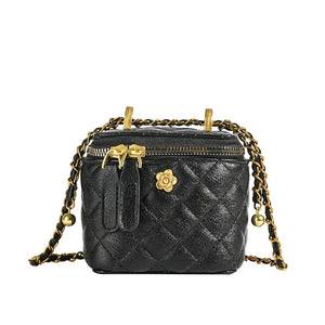 Women’S Diamond Pattern Bucket Crossbody Bag With Chain, Valentines Gifts For Her 1005008680565530-White Large Size