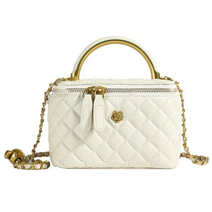 Women’S Diamond Pattern Bucket Crossbody Bag With Chain, Valentines Gifts For Her 1005008680565530-White Large Size