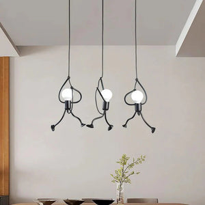 Modern Creative Little People Adjustable Pendant Light