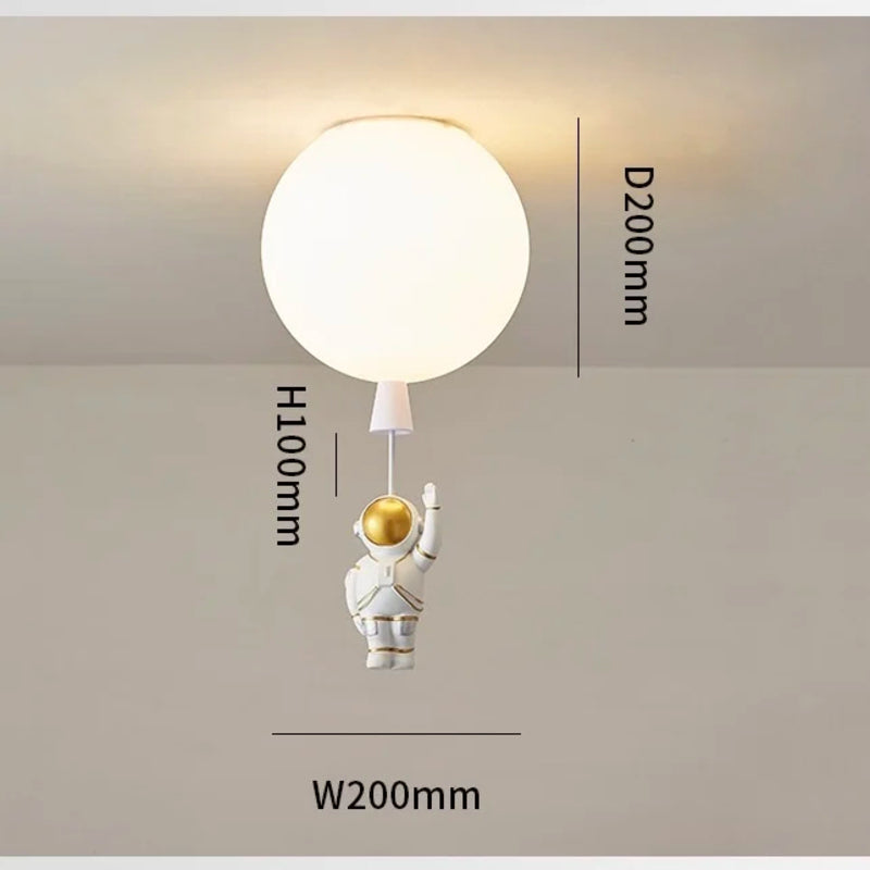 Astronaut Balloon Ceiling Light for Kids Bedroom or Study