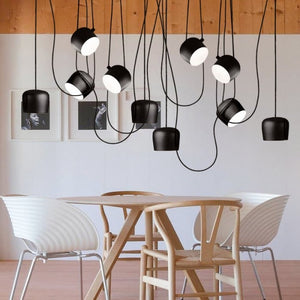 Modern Multi-Head Pendant Light with Adjustable Cables and Dimmable LED