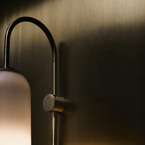 LED Cylinder Wall Light Modern Brass Glass Sconce for Bedroom