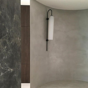 LED Cylinder Wall Light Modern Brass Glass Sconce for Bedroom