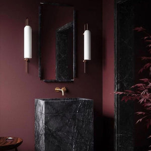 LED Cylinder Wall Light Modern Brass Glass Sconce for Bedroom